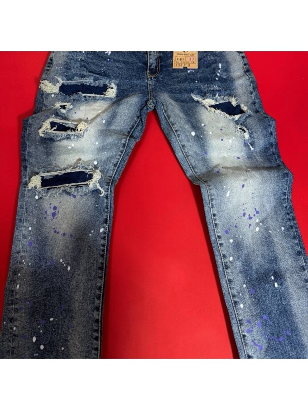 NEW Grindhouse Denim Jeans Mens 38x32 Distressed Paint Splat Galicia